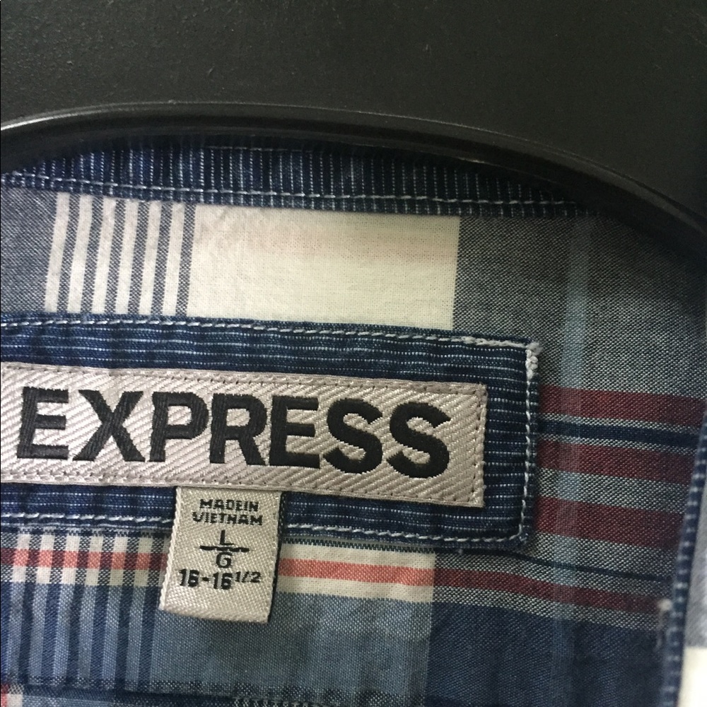 Men's plaid express button down shirt